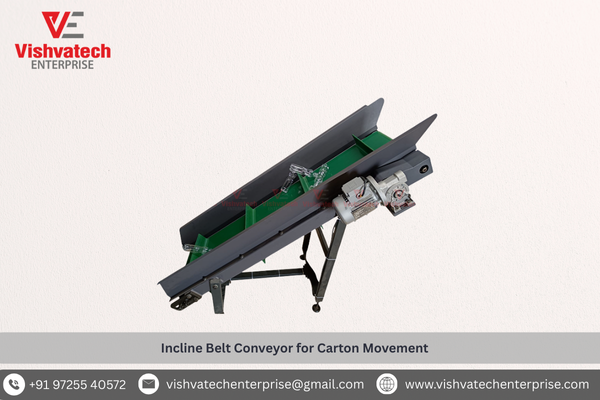 Incline Belt Conveyor for Carton Movement