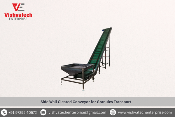 Side Wall Cleated Conveyor for Granules Transport